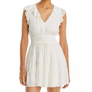 NWT- PAIGE Paradis Ruffle Mini Dress, White - Size S